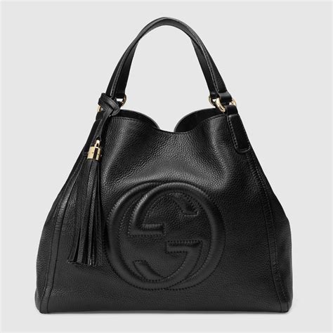 black and white gucci soho bag|Gucci shoulder bag black handbags.